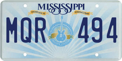 MS license plate MQR494