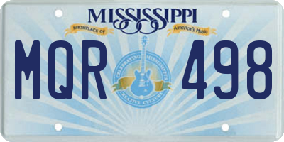 MS license plate MQR498