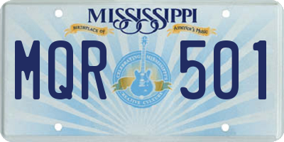 MS license plate MQR501