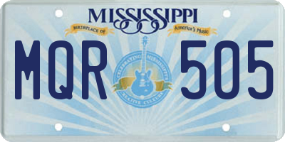MS license plate MQR505