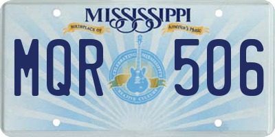 MS license plate MQR506