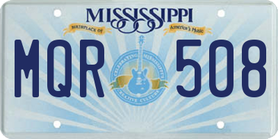 MS license plate MQR508