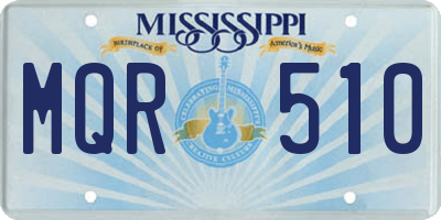 MS license plate MQR510