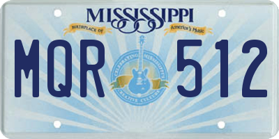 MS license plate MQR512
