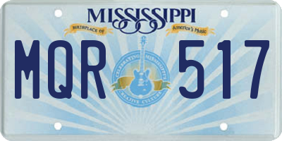 MS license plate MQR517