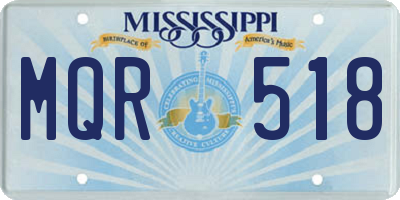 MS license plate MQR518