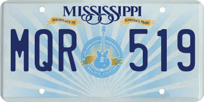 MS license plate MQR519