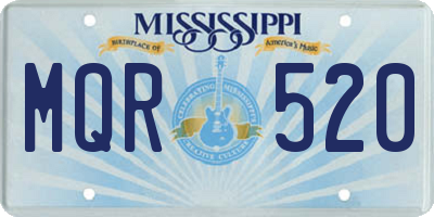 MS license plate MQR520