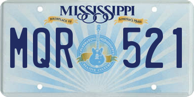MS license plate MQR521