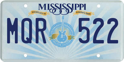 MS license plate MQR522