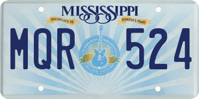 MS license plate MQR524