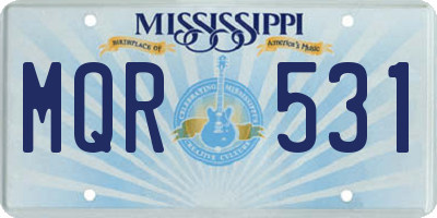 MS license plate MQR531