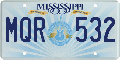 MS license plate MQR532