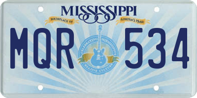 MS license plate MQR534