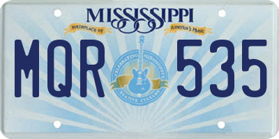 MS license plate MQR535