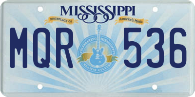 MS license plate MQR536