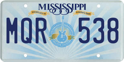 MS license plate MQR538