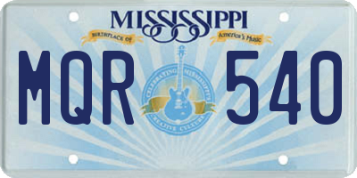 MS license plate MQR540