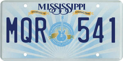 MS license plate MQR541