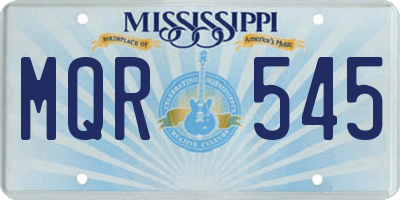 MS license plate MQR545