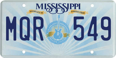 MS license plate MQR549