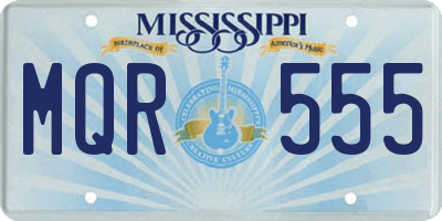 MS license plate MQR555