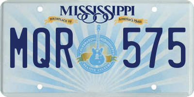 MS license plate MQR575