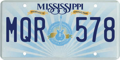 MS license plate MQR578