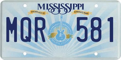 MS license plate MQR581