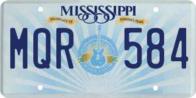 MS license plate MQR584