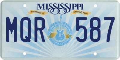 MS license plate MQR587