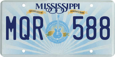 MS license plate MQR588