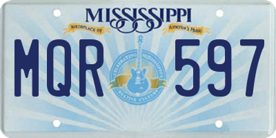 MS license plate MQR597
