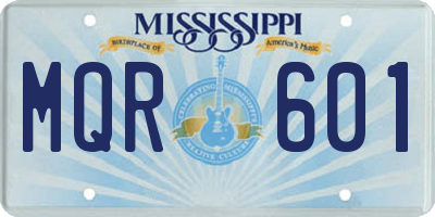 MS license plate MQR601