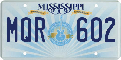 MS license plate MQR602