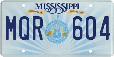 MS license plate MQR604