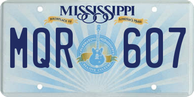 MS license plate MQR607