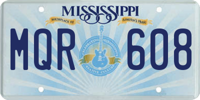 MS license plate MQR608