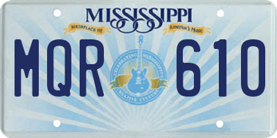 MS license plate MQR610