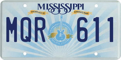 MS license plate MQR611