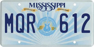 MS license plate MQR612