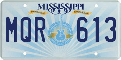 MS license plate MQR613