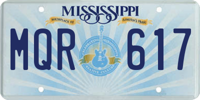 MS license plate MQR617