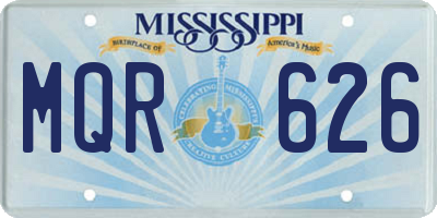 MS license plate MQR626