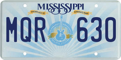 MS license plate MQR630