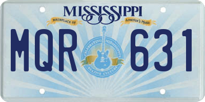 MS license plate MQR631
