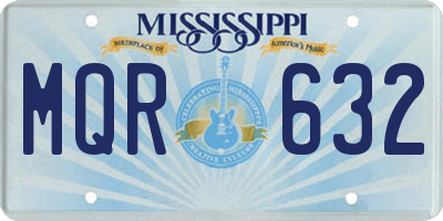 MS license plate MQR632