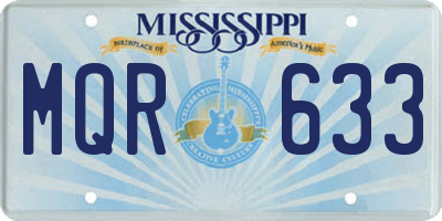 MS license plate MQR633