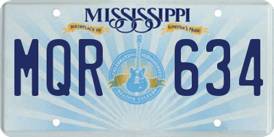 MS license plate MQR634