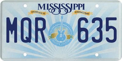 MS license plate MQR635